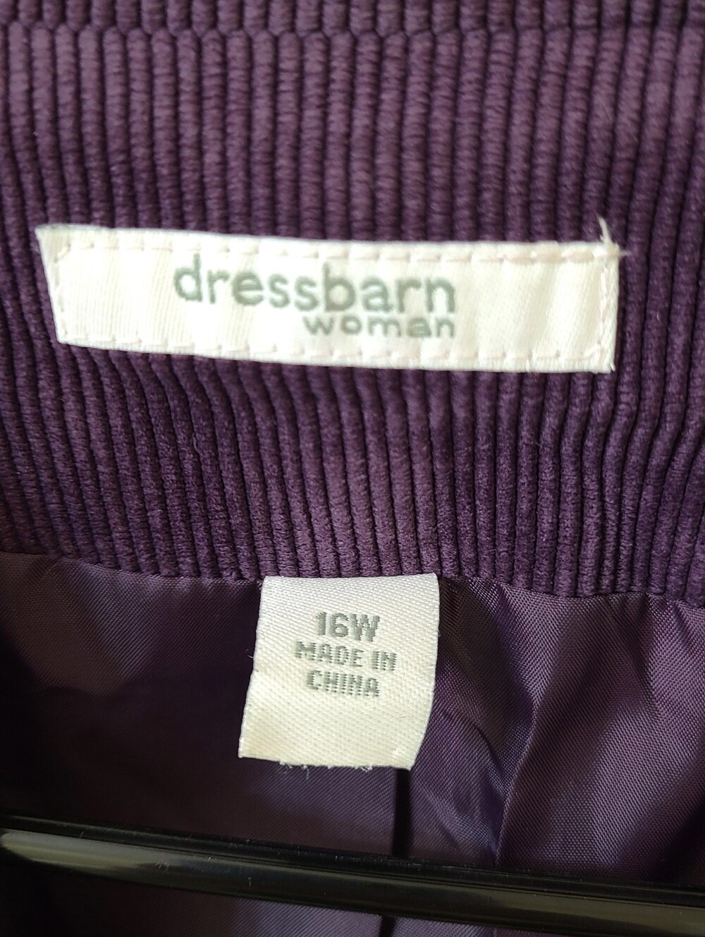 Dressbarn Purple Corduroy Single-Button Blazer - Picture 2 of 6